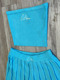Aqua Blue Tennis Skirt Set