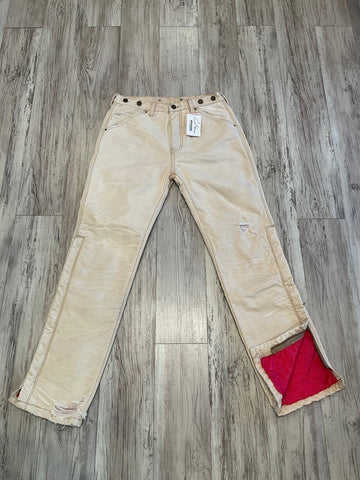 Natural Quilted Lined Zipped Work Pants