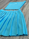 Aqua Blue Tennis Skirt Set