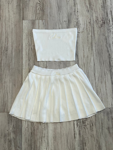 White Tennis Skirt Set