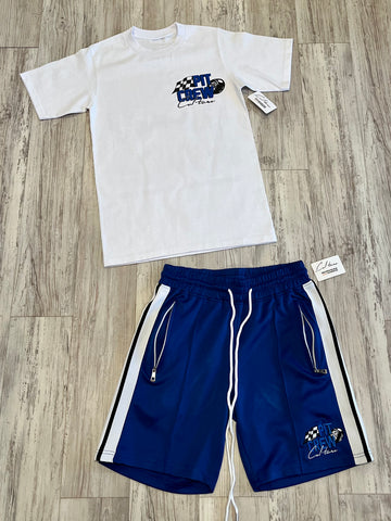 Royal Blue Cul•ture Pit Crew Premium Shirt & Shorts
