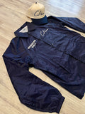 Navy Blue “Members Only” Windbreaker Coach Jacket & Snapback Hat