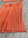 Orange Acid Wash Cable Knit Set