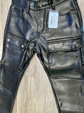 Black Leather Cargo Pants