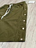 Olive Side Snap Shorts