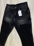 Black Vintage Wash Flare Denim