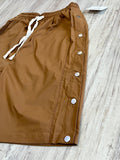 Chestnut Side Snap Shorts