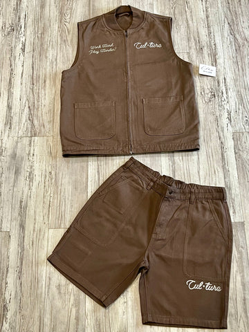 Chestnut Premium Canvas Vest & Carpenter Shorts