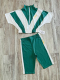 Seafoam Striped Jacket & Biker Shorts