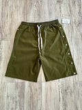 Olive Side Snap Shorts