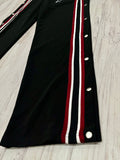 Black Varsity Snap Pants