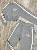 Heather Grey Zipped Stripe Tracksuit