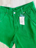 Kelly Green Rae Edge Denim Shorts