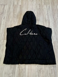 Black Quilted Snap Poncho