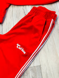 Red Cropped/Wide Leg Striped Tracksuit(W)