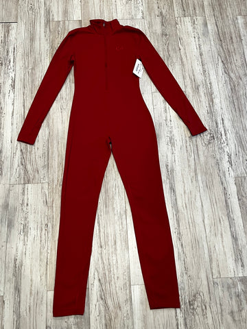 Ruby Red Premium Athleisure Zipped Bodysuit