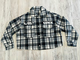 Black/Grey Flannel Trucker Jacket(W)