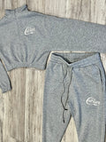 Heather Grey Half Zipped Stacked Sweatsuit