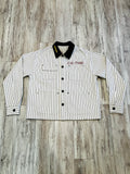 Black/White “Take Notes” Canvas Striped Premium Jacket