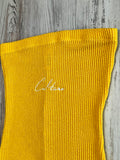 Mustard Ruffle Ribbed Romper