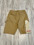 Khaki Two Tone Raw Edge Carpenter Shorts