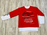Red “Addicted To Cul•ture” Premium Layered Sweatshirt