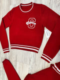 Burgundy Varsity Knit Set(W)