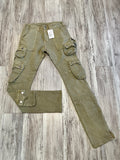 Khaki Vintage Wash Utility Cargo Pants