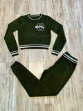 Olive Varsity Knit Set(W)