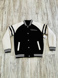 Black/Natural Corduroy Varsity Bomber