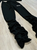 Black Half Zipped Stacked Sweatsuit