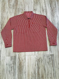 Red Pinstripe Quarter Zip Denim Work Shirt