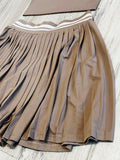 Taupe/Natural Premium Athleisure Tank Top & Pleated Tennis Skirt