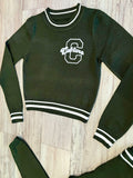 Olive Varsity Knit Set(W)