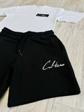 Black Essential “Box Logo” Premium Shirt & Shorts