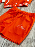 Orange Varsity Jacket & Shorts