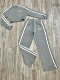 Heather Grey Wide Leg Striped Tracksuit(W)