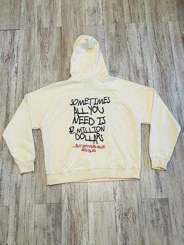 Natural “Need $ For Drops” Luxe 15oz. Hoodie