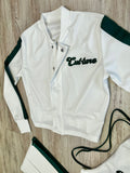 White/Hunter Green Pleated Premium Tracksuit(W)