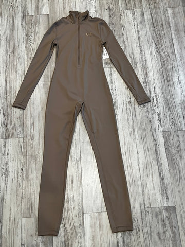 Taupe Premium Athleisure Zipped Bodysuit