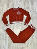 Cinnamon Varsity Knit Set(W)