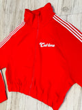 Red Cropped/Wide Leg Striped Tracksuit(W)