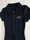 Black Premium Athleisure Romper
