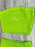 Lime Green Cable Knit Tube Top & Skirt (Copy)