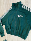 Hunter Green Cropped/Wide Leg Striped Tracksuit(W)