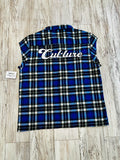 Royal Blue Raw Edge Premium Flannel