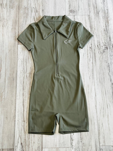 Olive Premium Athleisure Romper