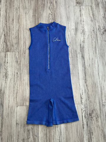 Blue Mineral Wash Zipped Romper