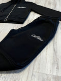 Black Dual Zipped Hoodie Sweatsuit(W)