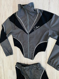 Slate Grey Colorblock Windbreaker Set